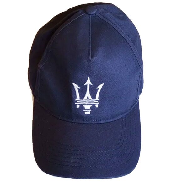 Maserati SLC Cotton Baseball Cap OS Blue White Embroidered Logo - Picture 1 of 8